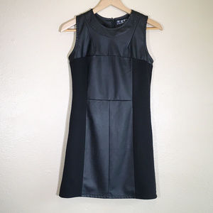 555 Los Angeles Dress Black Faux Leather Edgy S